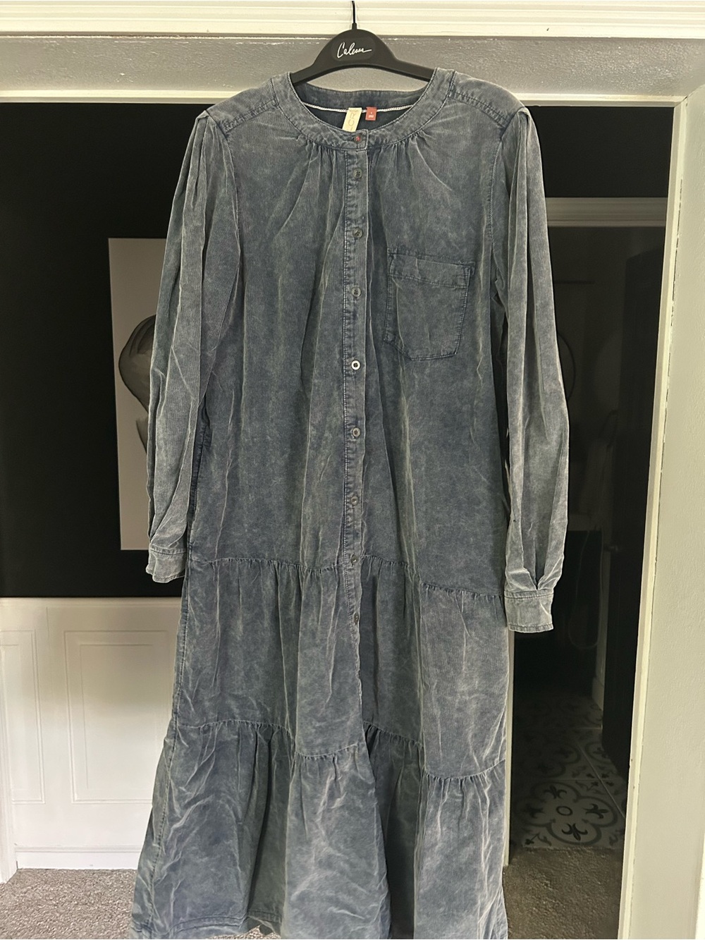 Pilcro Indigo Button-Front Casual Top
